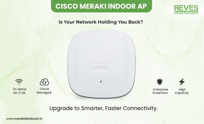 Cisco Meraki indoor access point for fast WiFi.